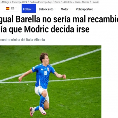 Europe Praises Barella: New Matthäus with Unbelievable Shot Speed, Wished He Was English, Real Madrid Should Buy Him