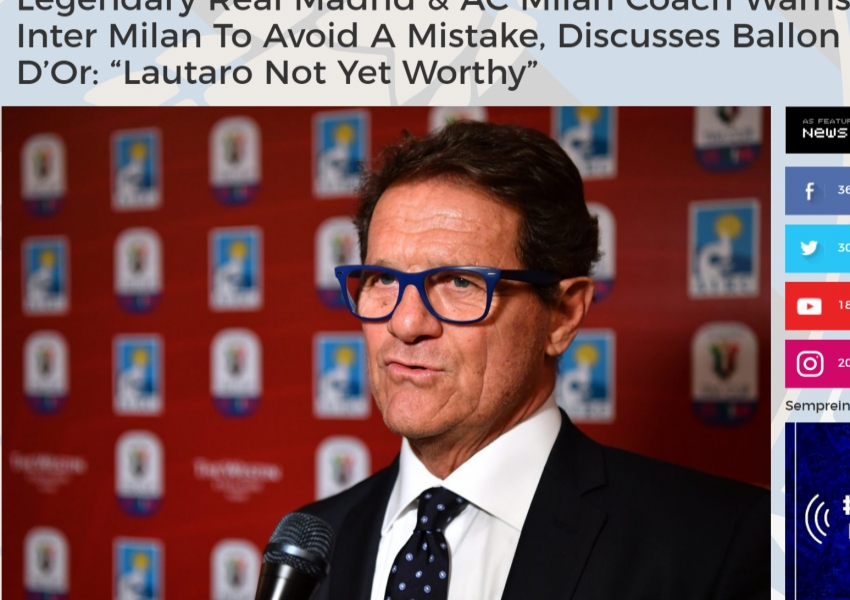 Three Experts Analyze Inter Milan: Capello Highlights the Biggest Challenge to Title Defense-2